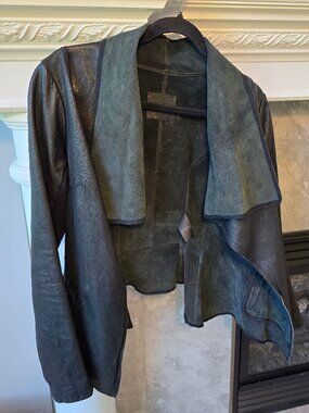 AllSaints Spitalfields "Walker" mixed Leather &Suede DrapeJacket